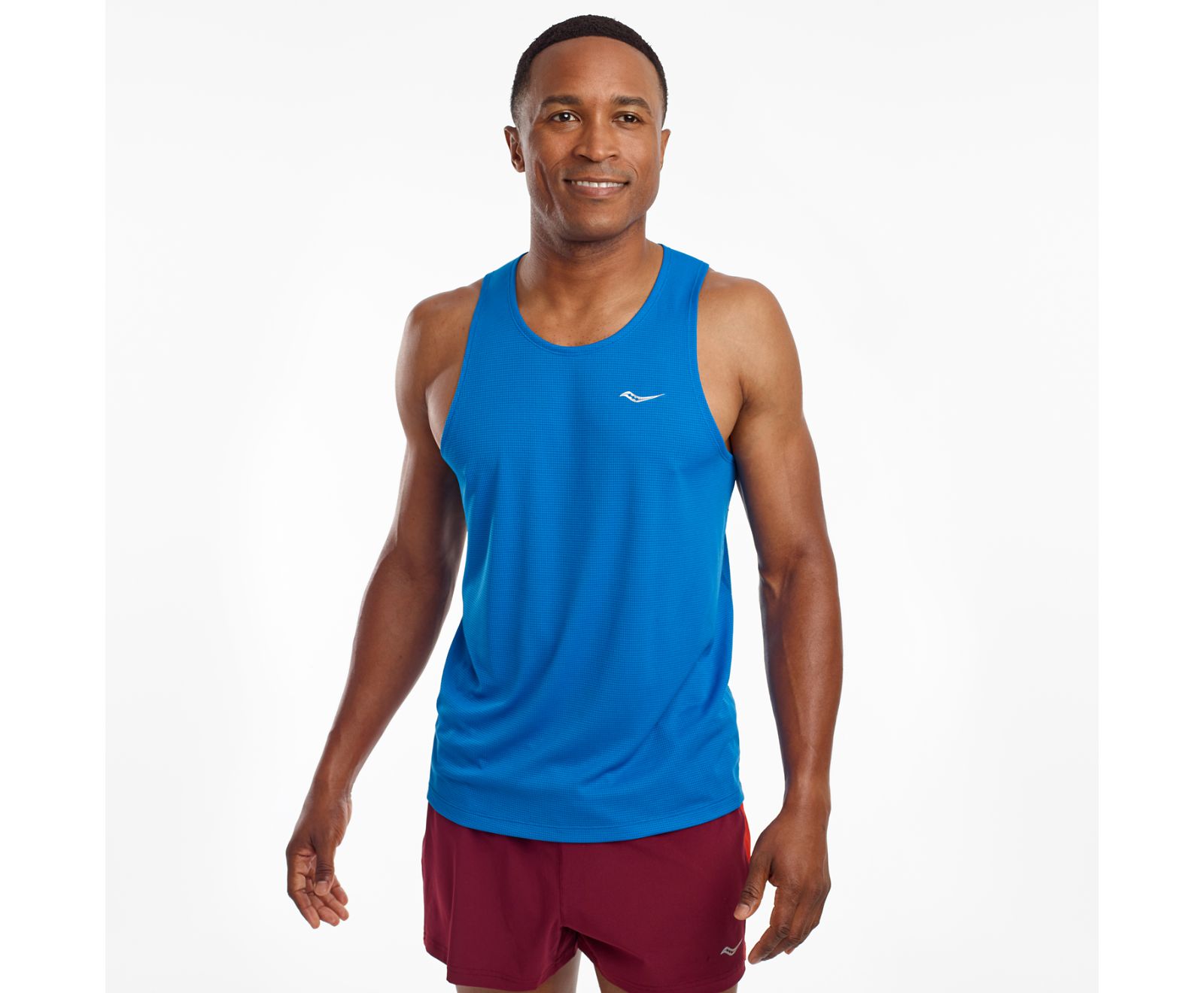 Férfi Saucony Stopwatch Singlet Ujjatlan Póló Kék | HU 256EBC